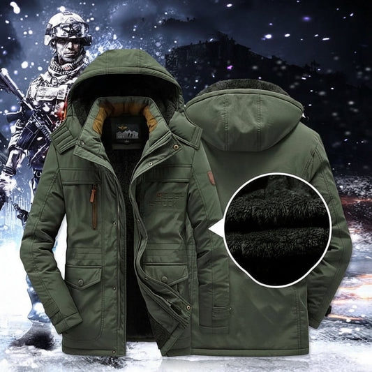 Quilted Fleece-Lined Parka Jacket for Cold Weather
