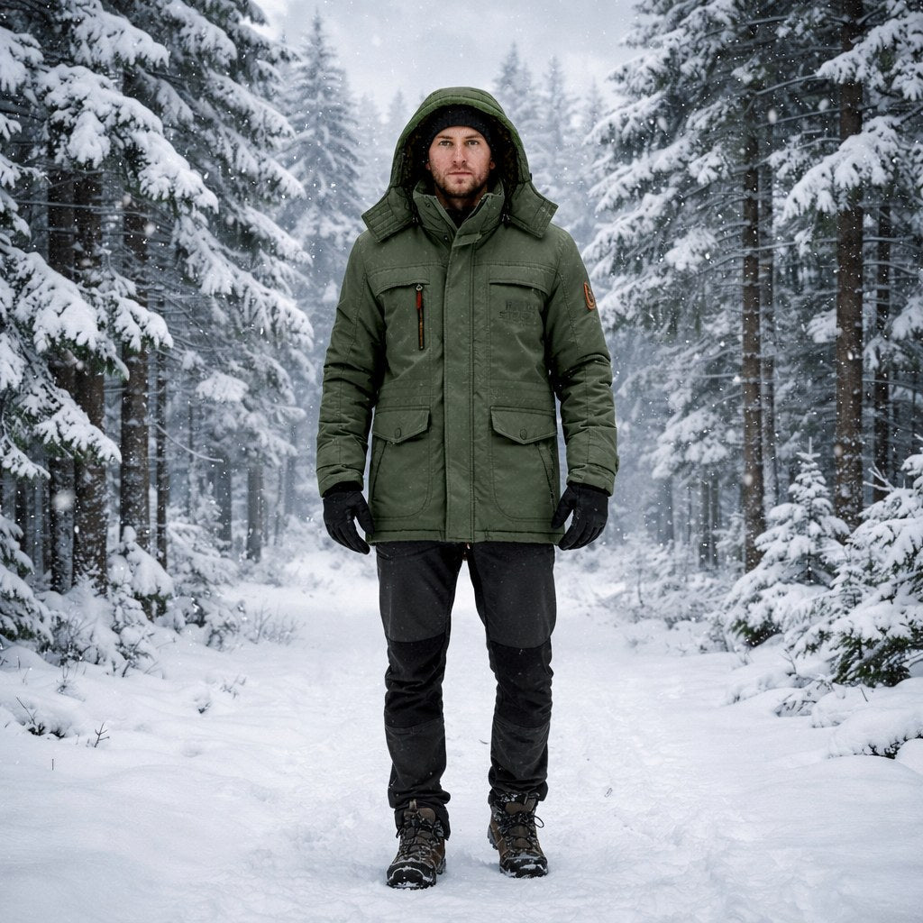 Quilted Fleece-Lined Parka Jacket for Cold Weather