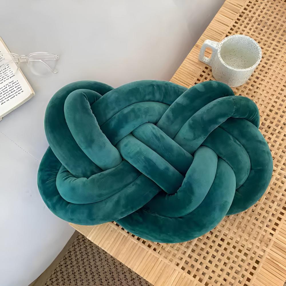Braided Plush Cotton Cushion 18x14 Inches