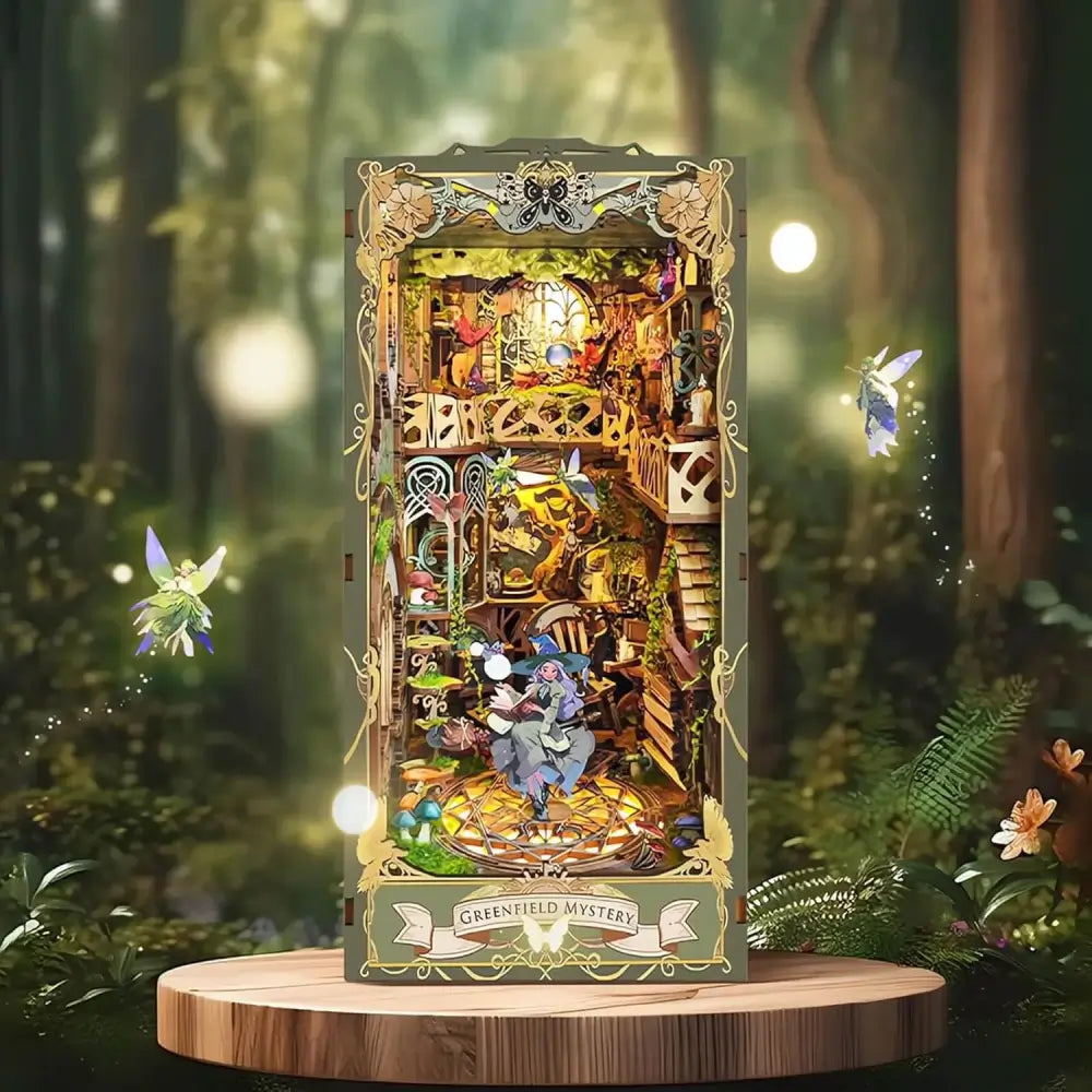 Green Fairyland DIY Book Nook Kit with LED Lights
