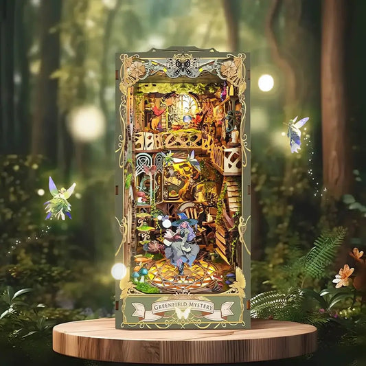 Green Fairyland DIY Book Nook Kit with LED Lights