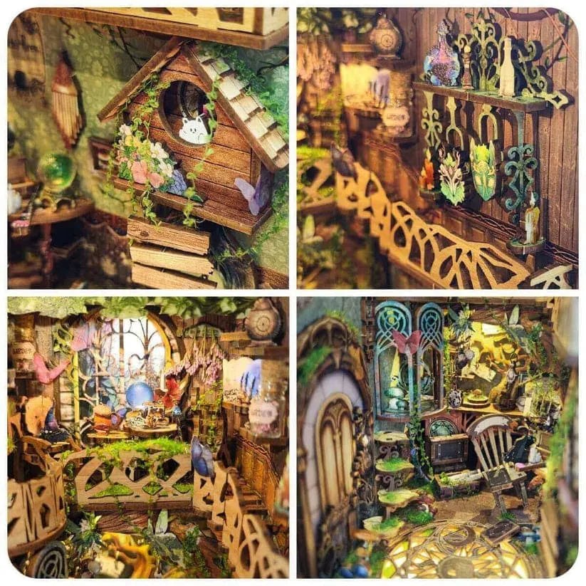 Green Fairyland DIY Book Nook Kit with LED Lights
