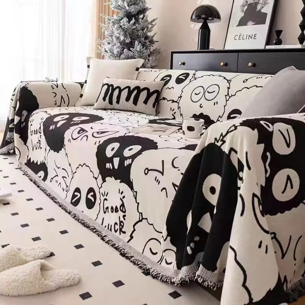 Gremlin Cartoon Chenille Sofa Cover for Kids