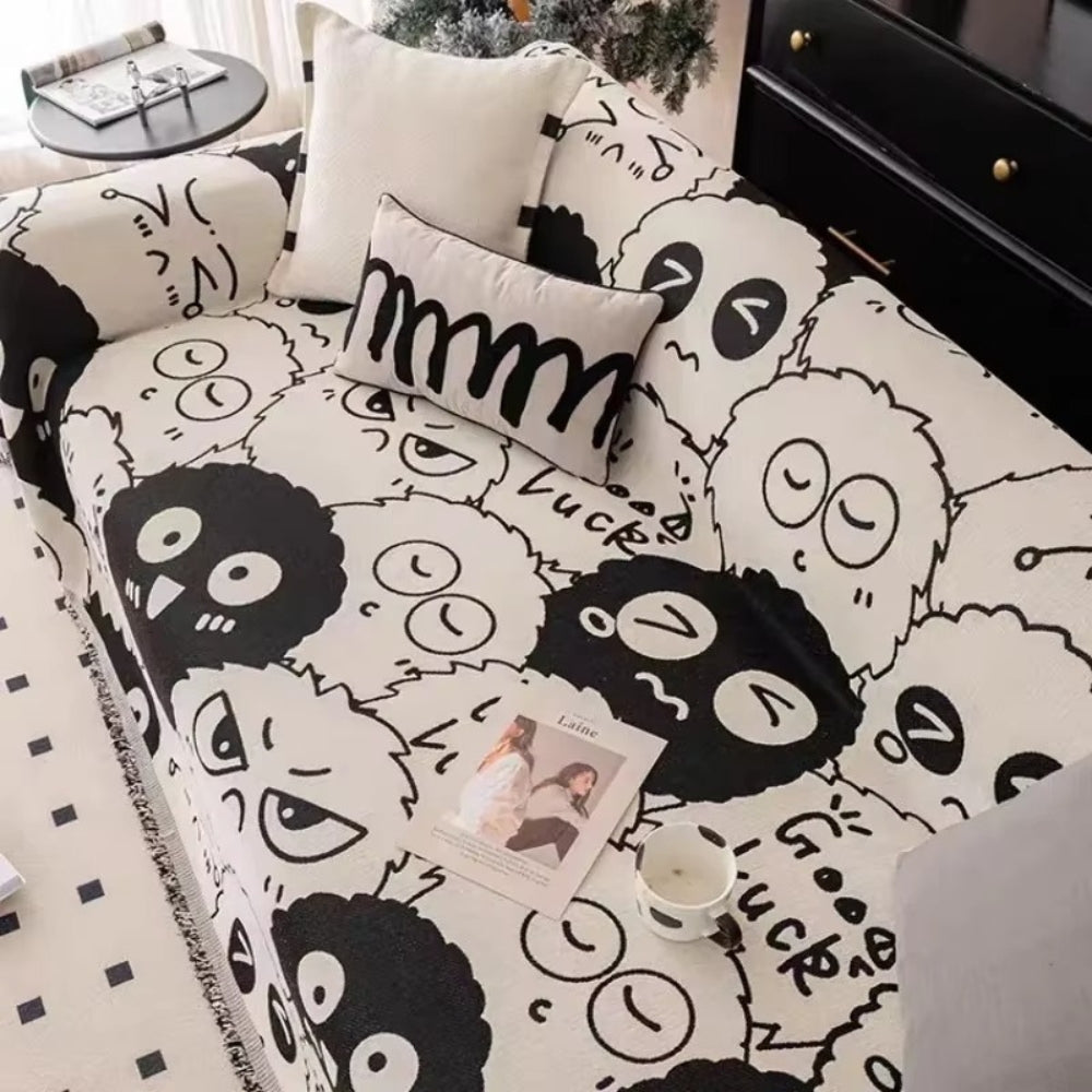 Gremlin Cartoon Chenille Sofa Cover for Kids