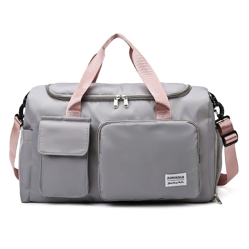 Multi-Pocket Waterproof Duffle Bag with Shoe Compartment