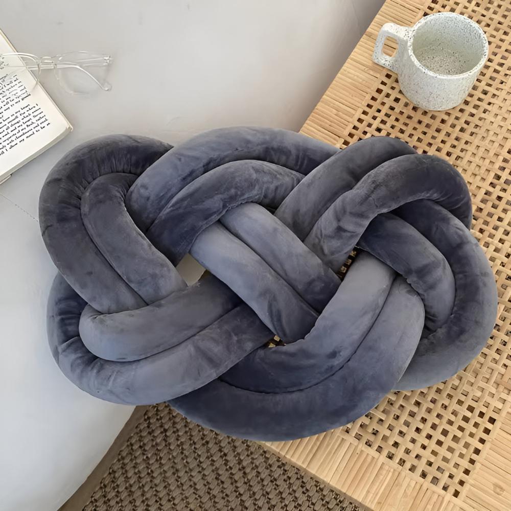 Braided Plush Cotton Cushion 18x14 Inches