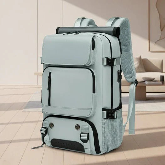 Waterproof Travel Backpack with USB Charging Port and Shoe Compartment