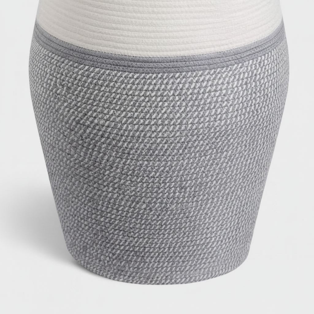 Large Woven Laundry Basket with Side Handles - Breathable Storage Solution