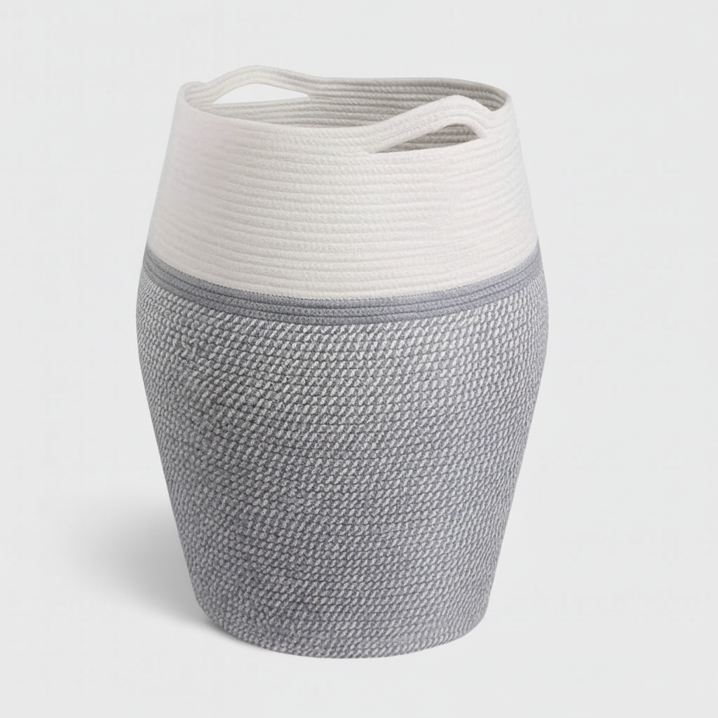 Large Woven Laundry Basket with Side Handles - Breathable Storage Solution