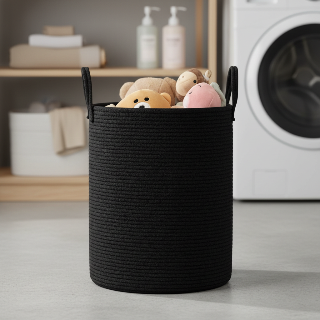 Large Cotton Rope Laundry Basket with Handles