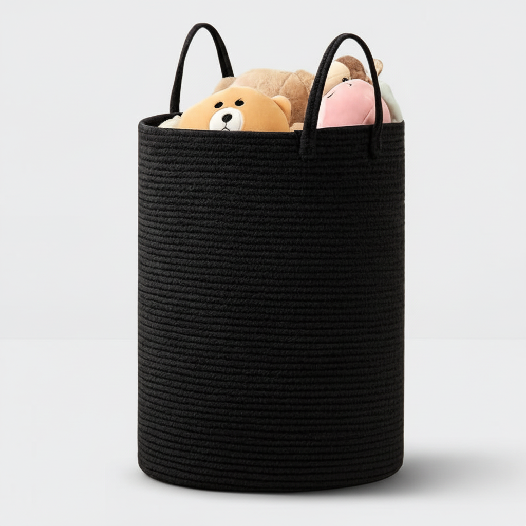 Large Cotton Rope Laundry Basket with Handles