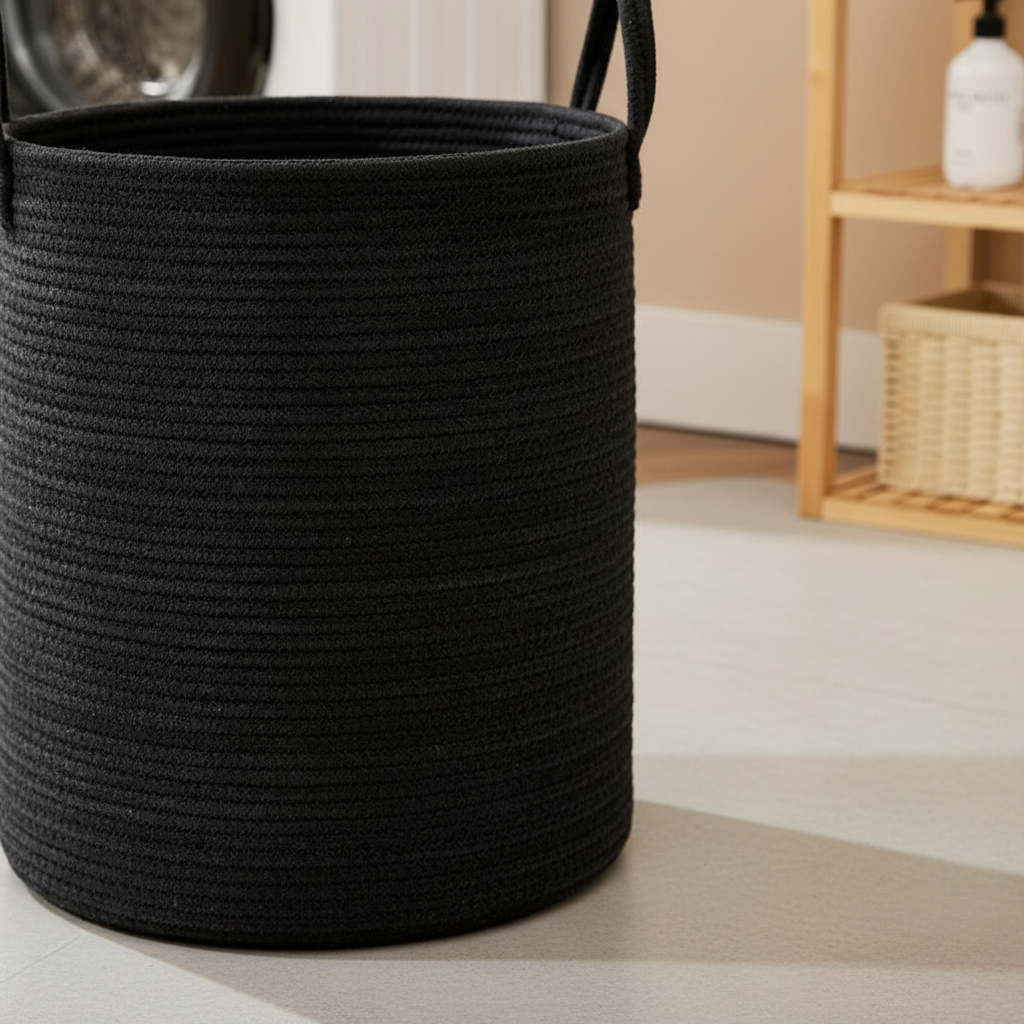 Large Cotton Rope Laundry Basket with Handles