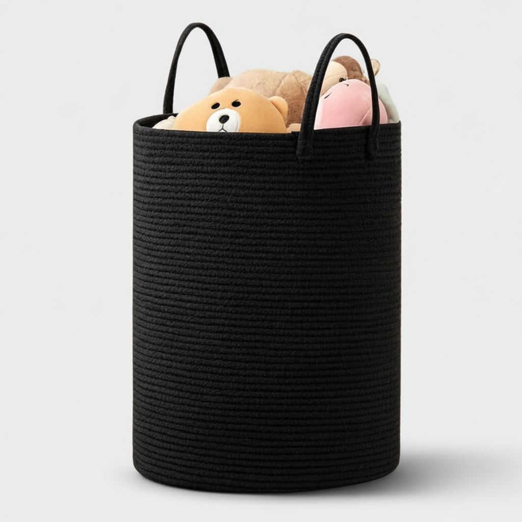 Large Cotton Rope Laundry Basket with Handles