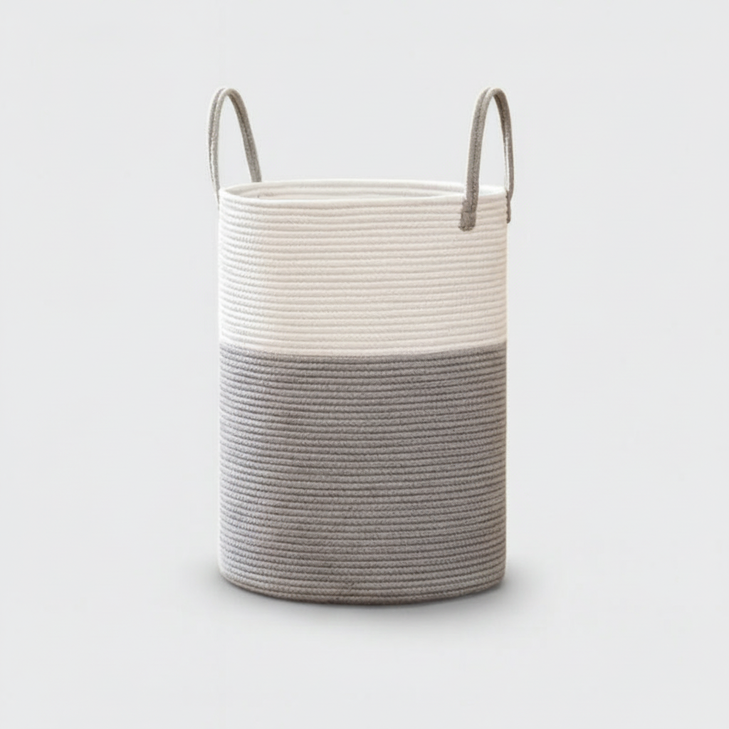 Large Cotton Rope Laundry Basket with Handles
