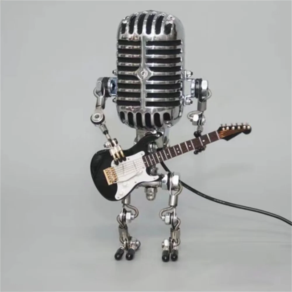 Robot Table Lamp with Guitar - Modern Decorative LED Light