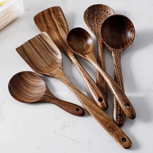 Premium Teak 7-Piece Kitchen Utensil Set