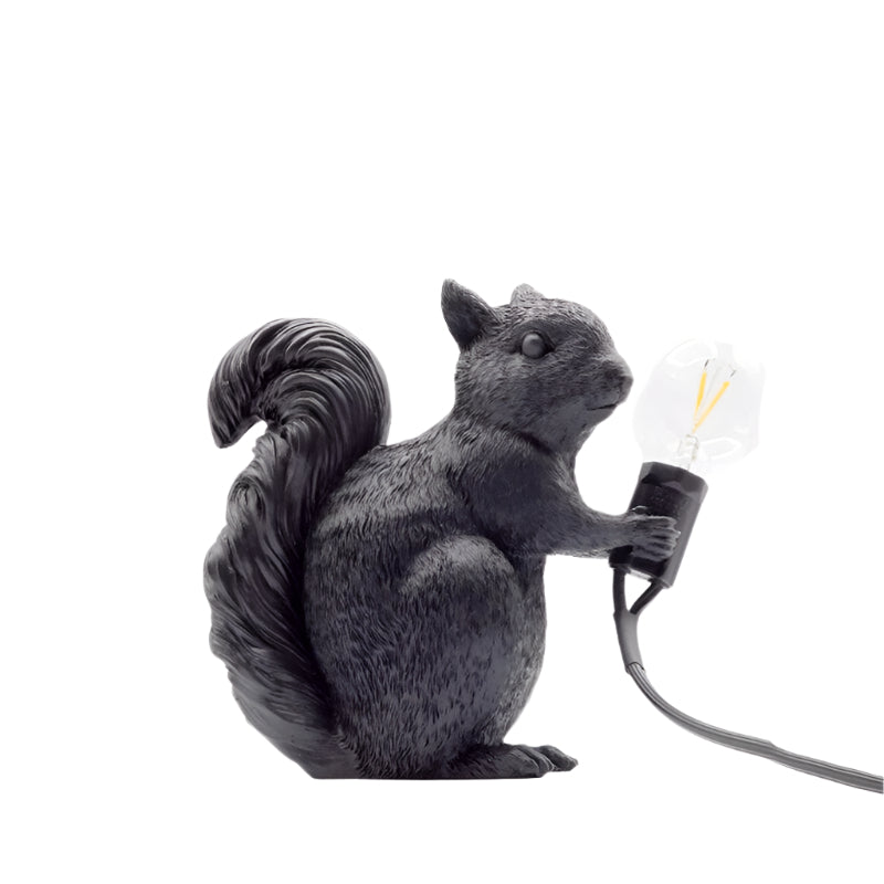 Resin Squirrel LED Table Lamp for Kids