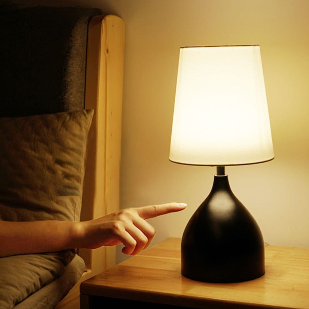 Modern Solid Wood LED Table Lamp with Adjustable Warm Light