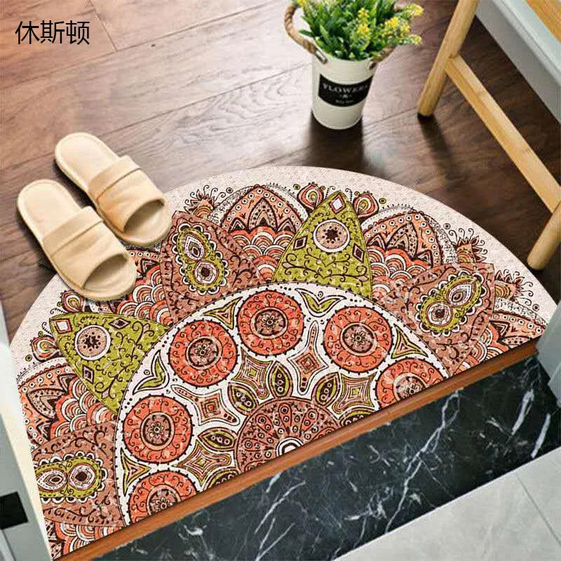 Bohemian Non-Slip Semicircular Polyester Doormat
