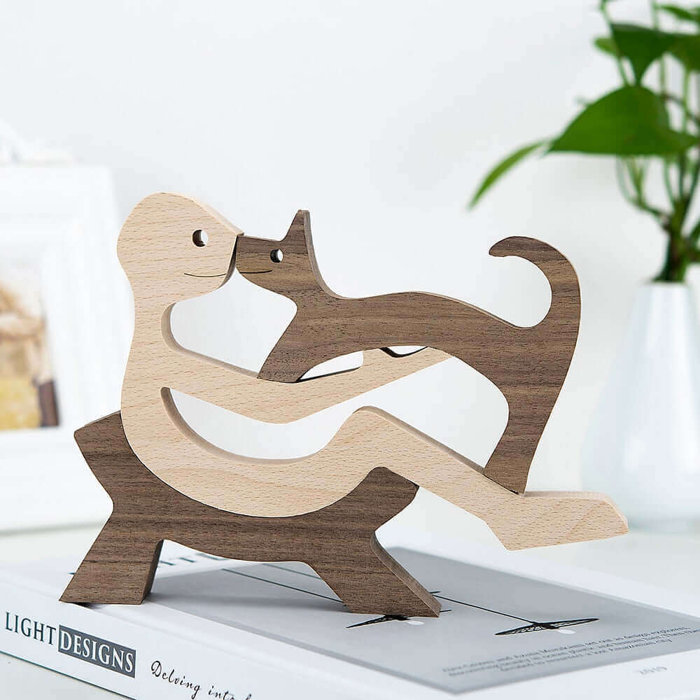 Danish Wooden Animal Ornaments - Hand-Carved Pet Decor