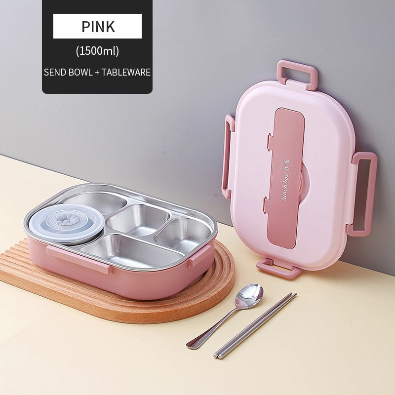 Stainless Steel Bento Lunchbox with Compartments for Kids