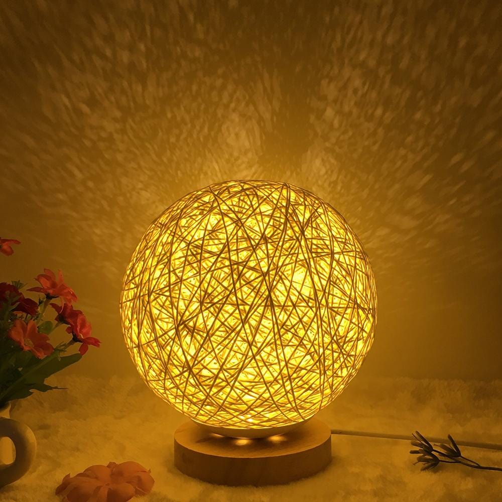 Industrial Wood Table Lamp with Contemporary Design