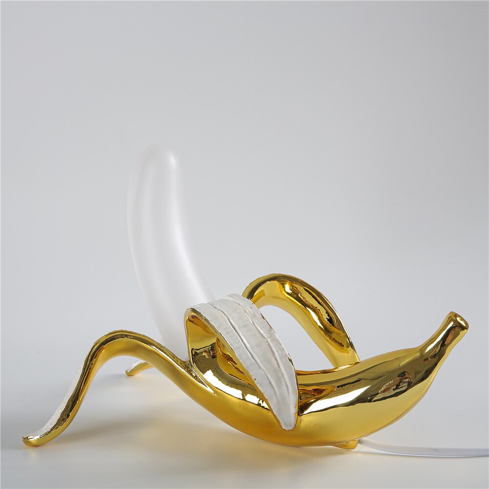 Art Deco Banana Lights Table Lamp with Copper and Chrome Finish