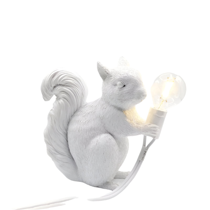 Resin Squirrel LED Table Lamp for Kids