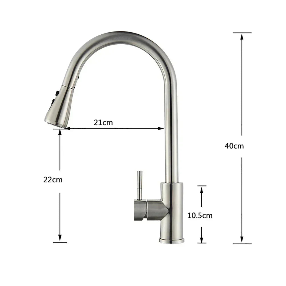 Flexible Brushed Nickel Kitchen Faucet with Rotating Spout