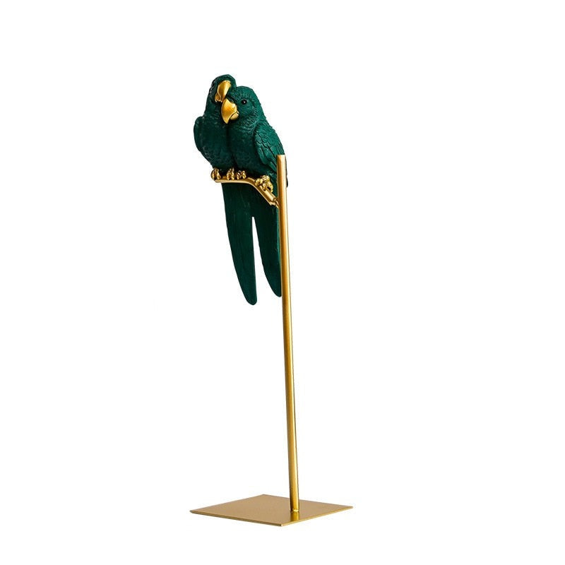 Lovebird Decorative Art Sculpture in Metal and Resin