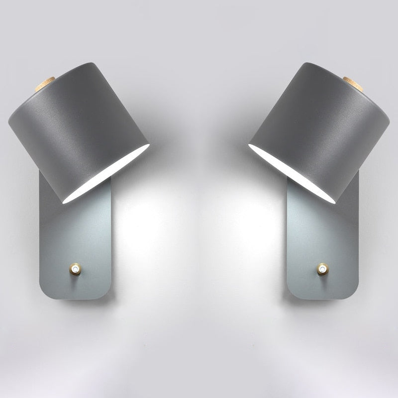 Modern LED Wall Lamp with Switch - Metal Indoor Lighting