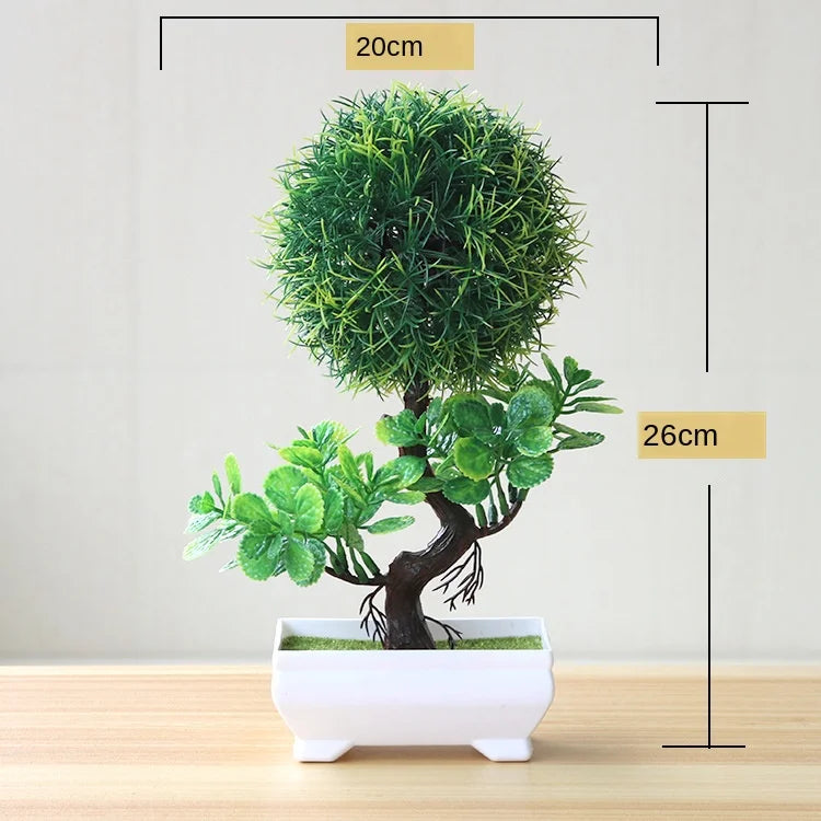 Mini Plastic Bonsai Plant for Desk Decor
