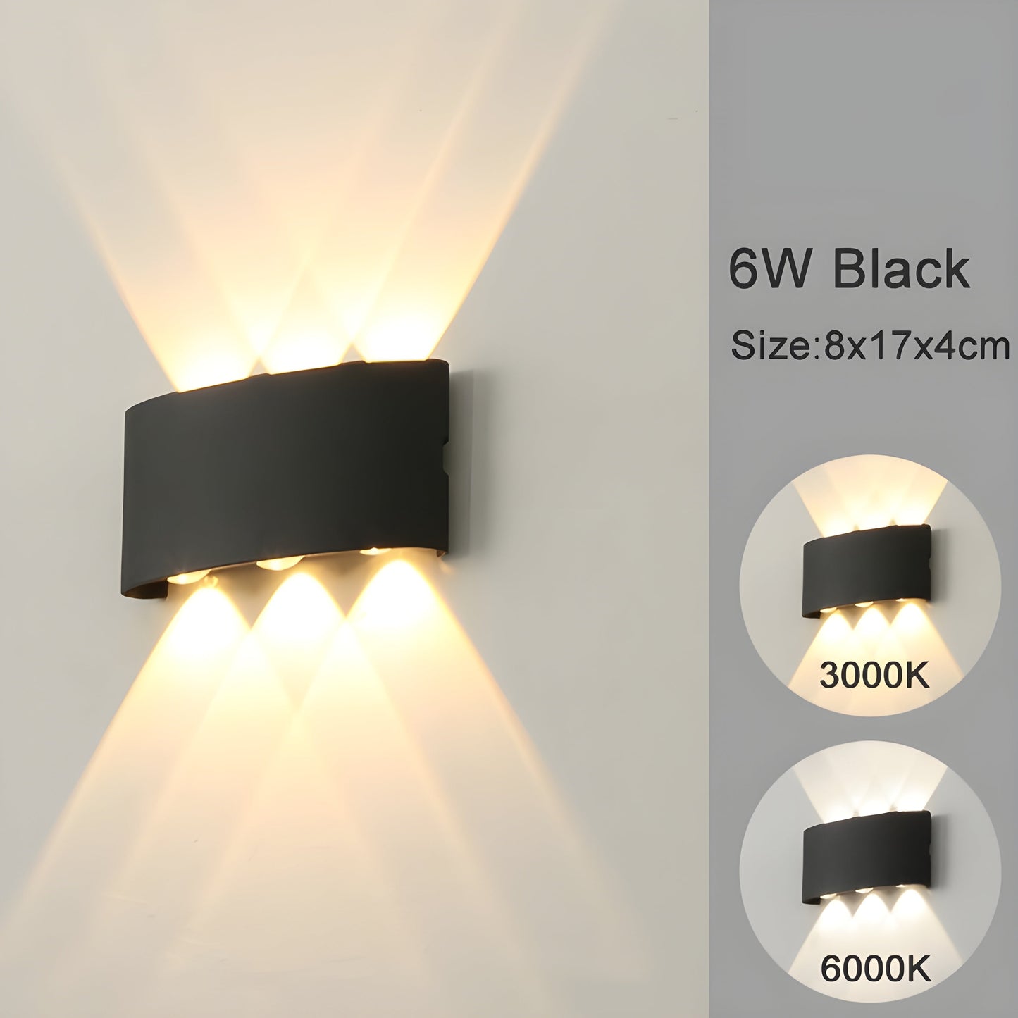 LED Wall-Mounted Upward and Downward Lights for Indoor and Outdoor Use