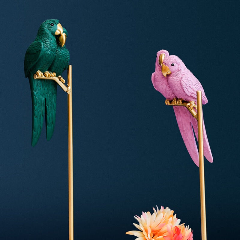 Lovebird Decorative Metal and Resin Art Piece