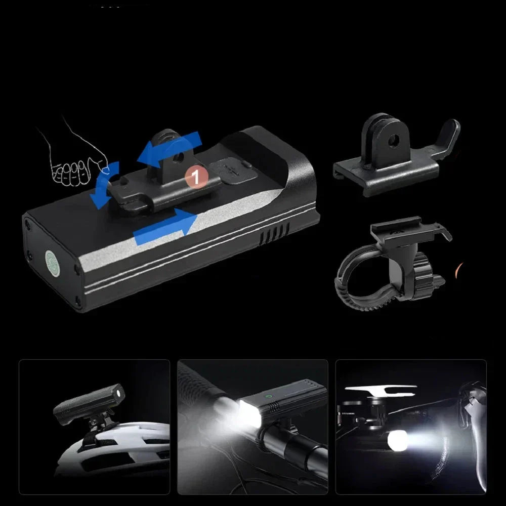 10000LM Rechargeable Bicycle Light with 3 Mounting Options