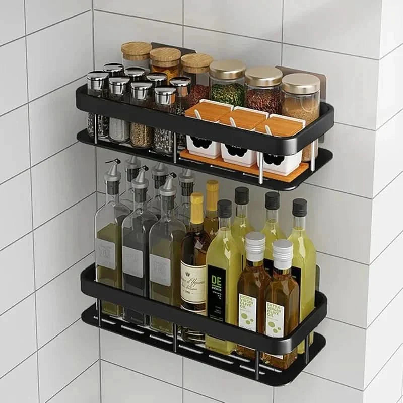 Drill-Free Adhesive Bathroom Shelf - Modern Storage Solution