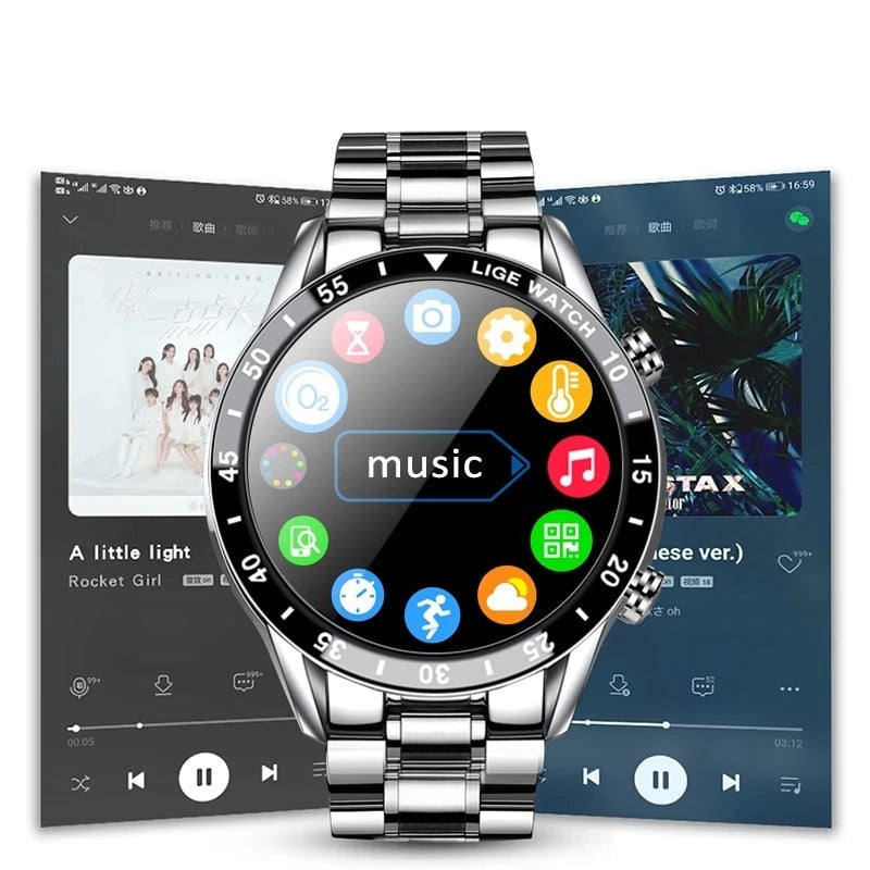 4G Touchscreen Smartwatch with Metal Band for Calls and Fitness