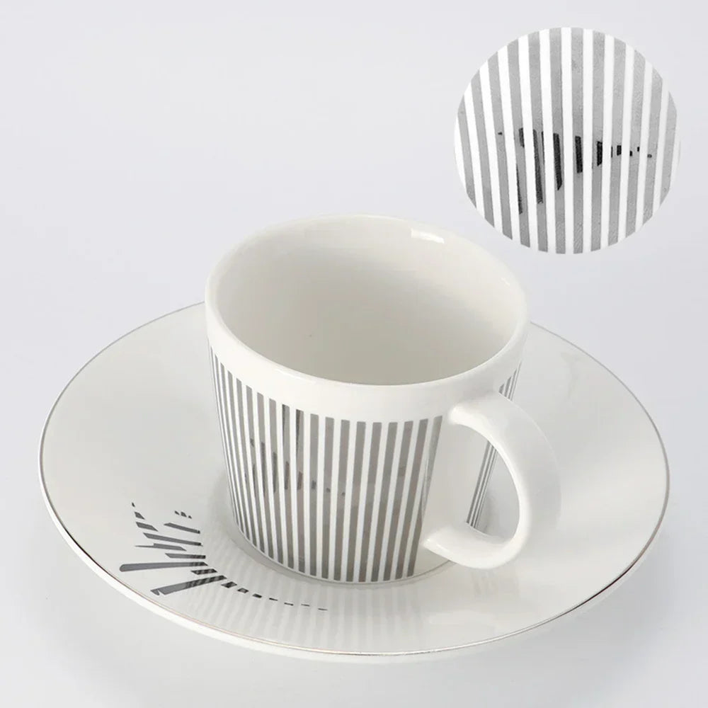 Ceramic Leopard Anamorphic Coffee Mug Set with Coaster