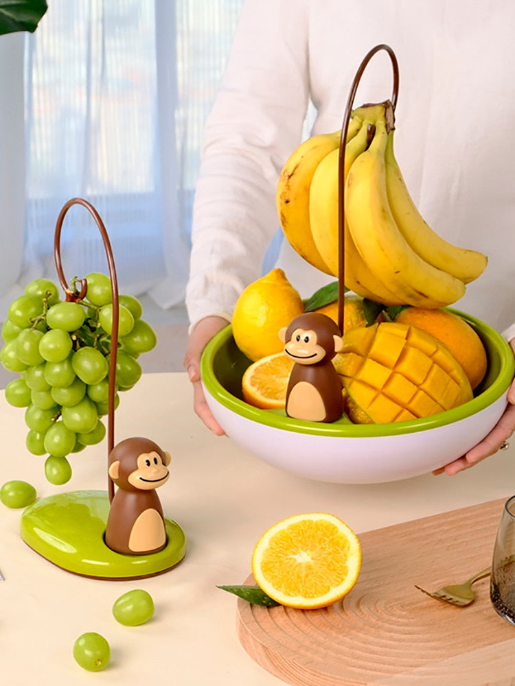 Monkey-Shaped Banana Hanger Stand for Kitchen Storage
