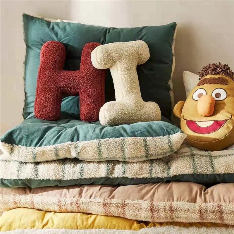 Soft Plush Letter Pillow for Kids' Room - Customizable Decorative Cushion