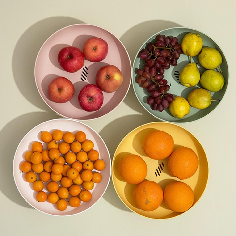 Pastel Round Plastic Fruit Serving Tray