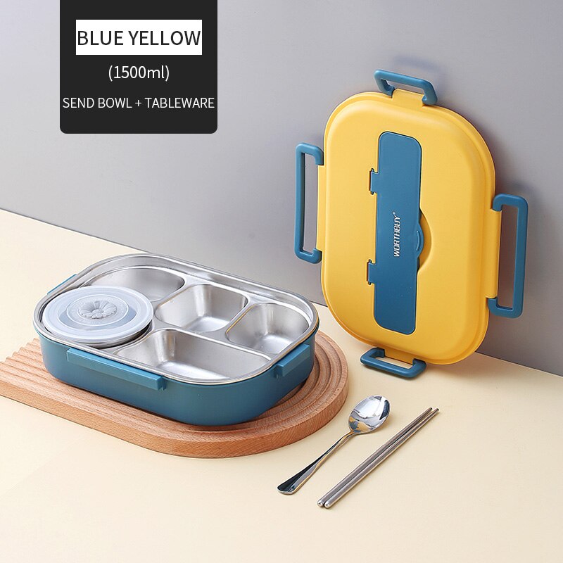 Stainless Steel Bento Lunchbox with Compartments for Kids