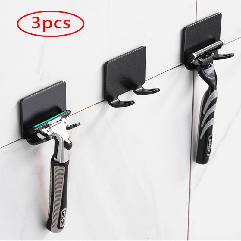 Wall Mounted Razor Holder - No Drill Bathroom Storage Hook