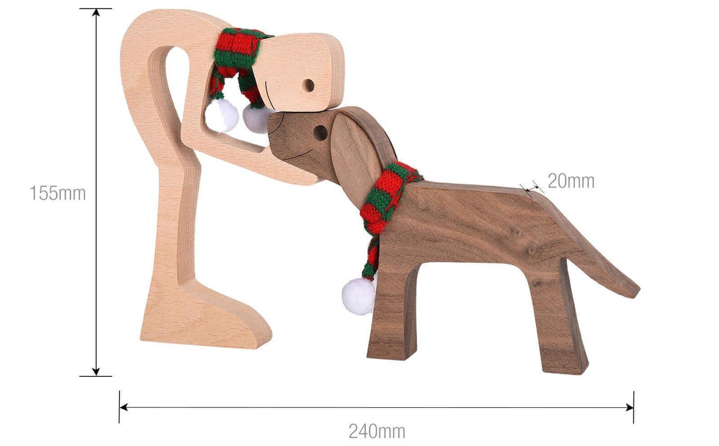 Danish Wooden Animal Ornaments - Hand-Carved Pet Decor