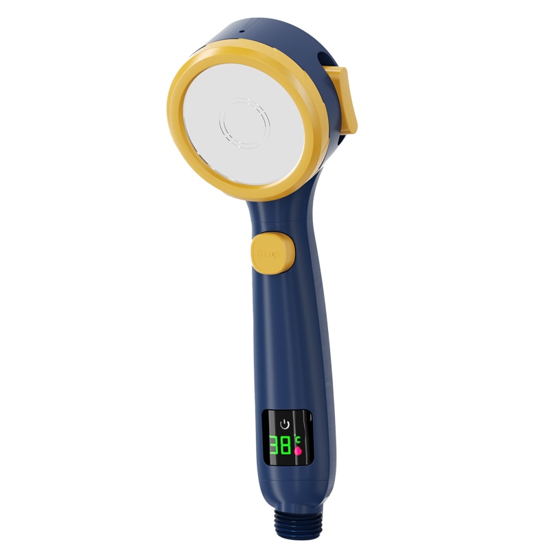 Shower Head with Built-in Temperature Display and 4 Settings