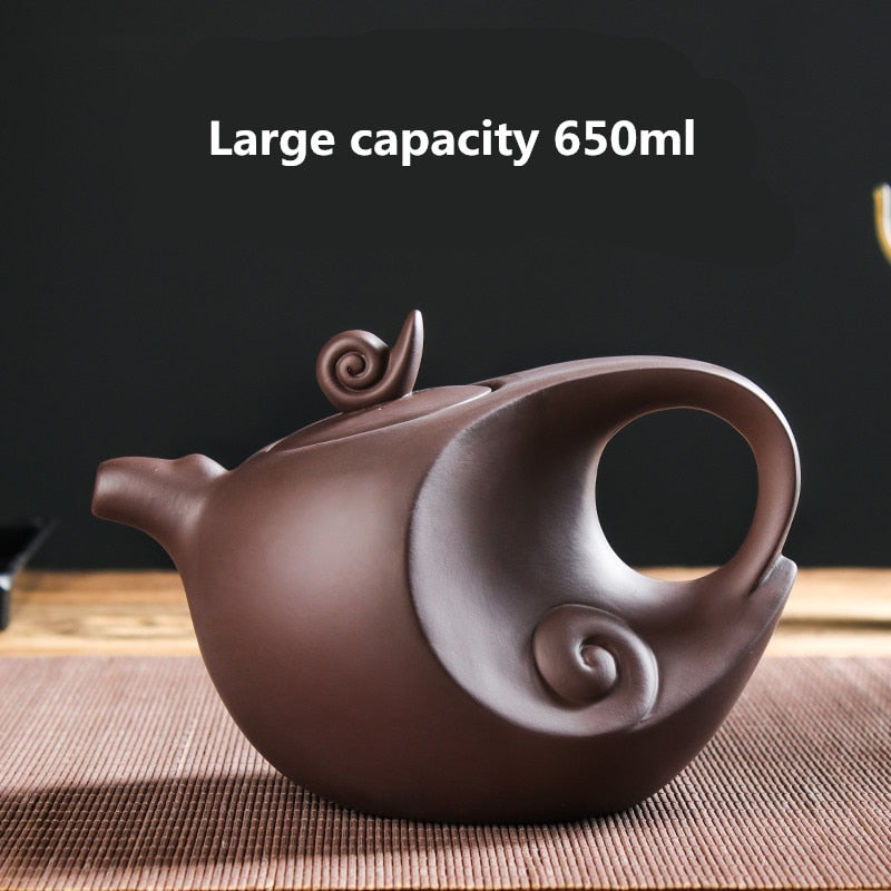 Large Capacity Handmade Purple Clay Teapot Set with Ball Filter