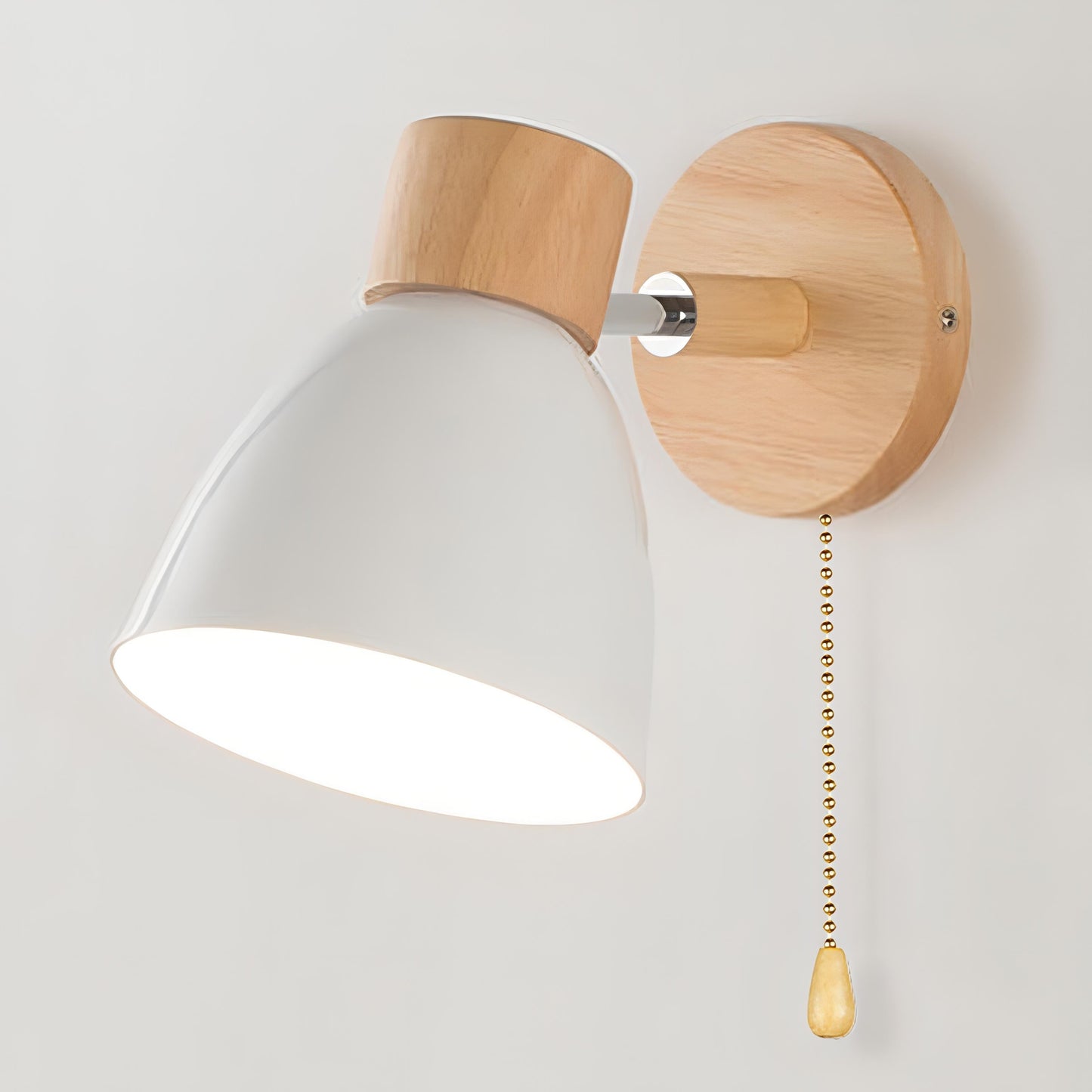 Wood Nordic Modern Hanging Wall Lamp with Pull Switch