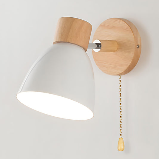Wood Nordic Modern Hanging Wall Lamp with Pull Switch