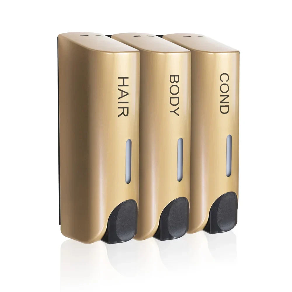 Wall-Mounted Shampoo and Conditioner Dispenser Set