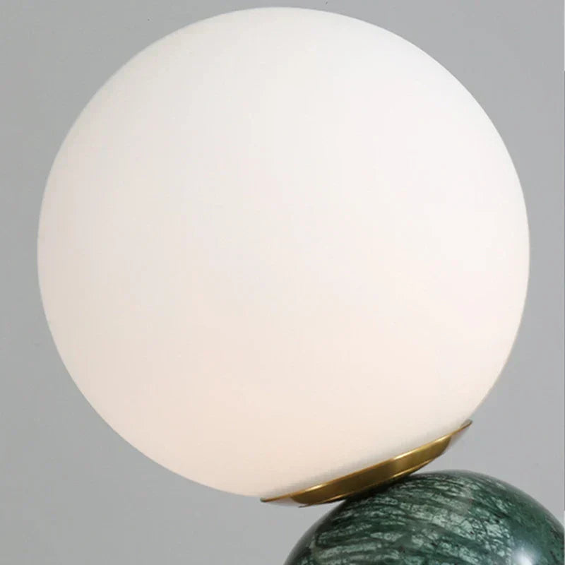 Modern Marble Table Lamp with Round Glass Shade